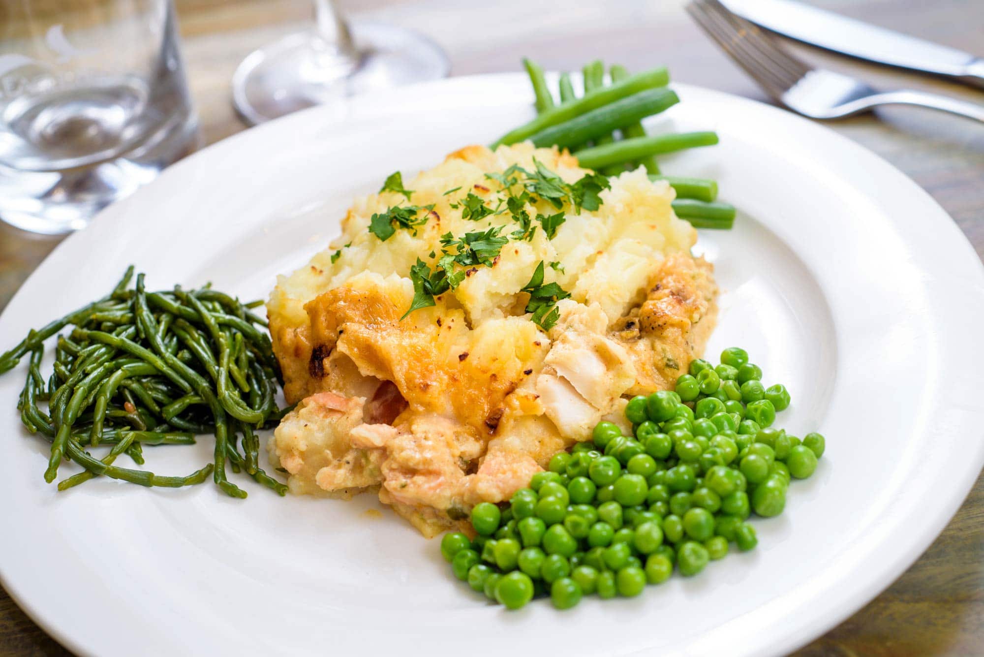 North Atlantic Fish Pie and Vegetables